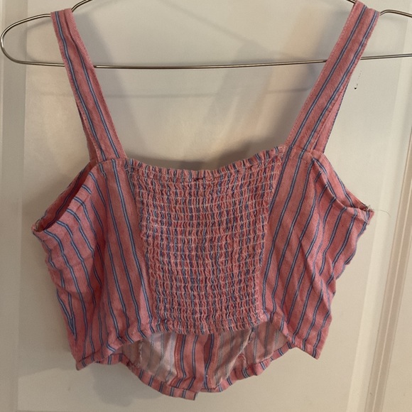 Ultra Flirt - Wide Strap Button Down Crop Top - Pink - Junior’s Size Small - Picture 5 of 8